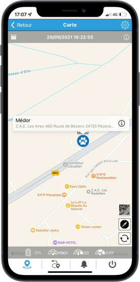application mobile jelocalise pour pet tracker